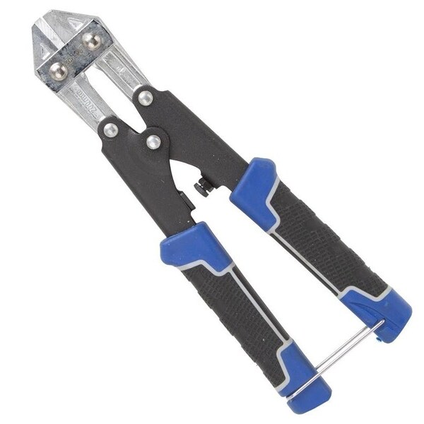 Vulcan Mini Bolt Cutter, 3 mm Cutting Capacity, Chrome-Molybdenum Steel Jaw, 8 in OAL, Black/Blue Handle - JL-WD-01B