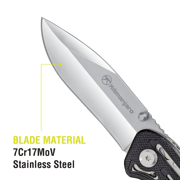 Kilimanjaro 7" Folding Knife - Caula - Metal Finish - 910023
