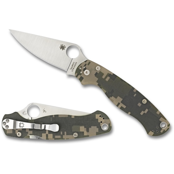 Spyderco 2024 Spyderco Para Military 2 G-10 Camo Plain - SPY-C81GPCMO2