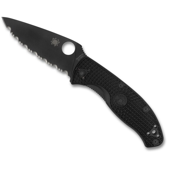Spyderco 2023 Spyderco, Reveal V4, Tenacious, Black Frn, Black Blade, Serrated - SPY-C122SBBK