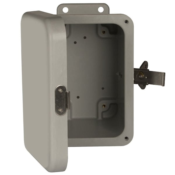 Wiegmann Fiberglass Electrical Enclosures, 14 in H, 6 in D, 7 in W, NEMA 4X, Hinged - HW-J140706CHTL
