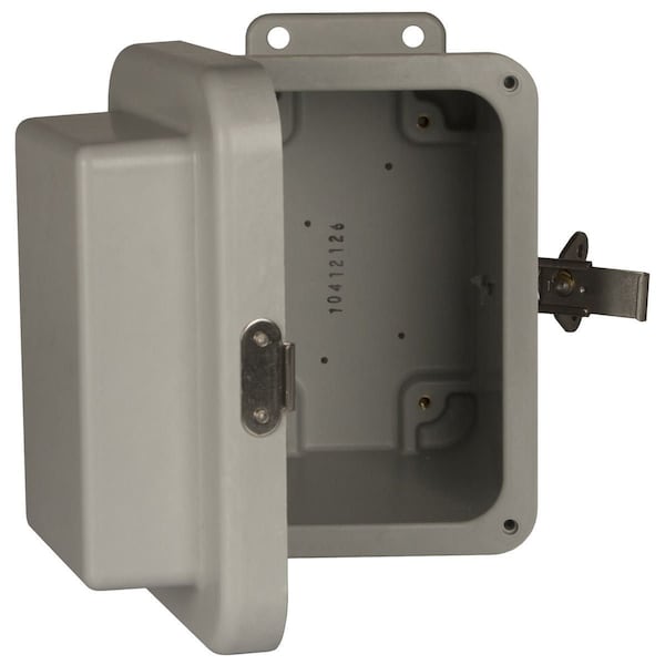 Wiegmann Fiberglass Electrical Enclosures, 10 in H, 6 in D, 8 in W, NEMA 4X, Hinged - HW-RHJ100806CHTL