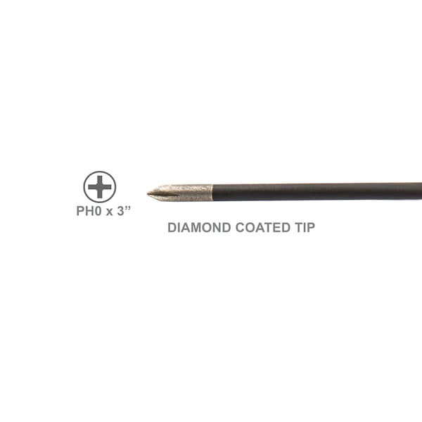 Steelman Phillips Head Diamond Tip Screwdriver, PH0 x 3" - 41857