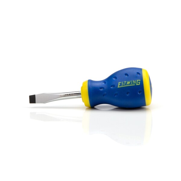 Estwing 1/4" x 1-3/4" Magnetic Slotted Tip Stubby Screwdriver with Ergonomic Handle - 42451-02