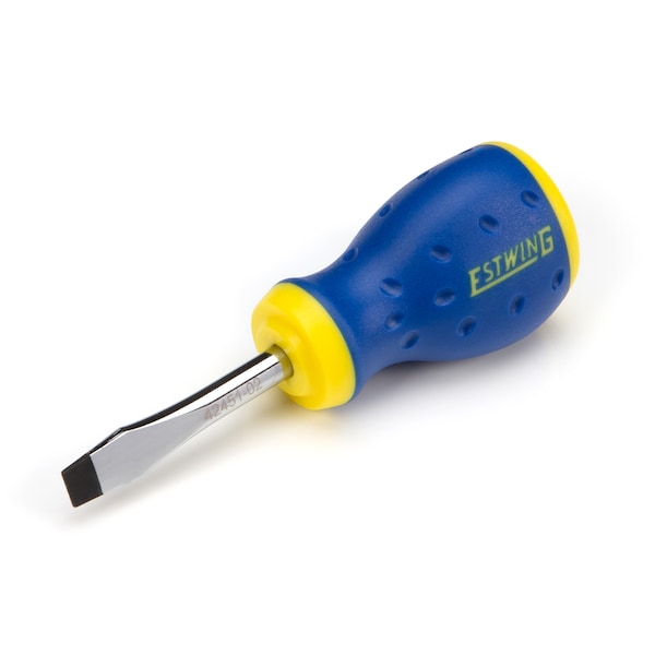 Estwing 1/4" x 1-3/4" Magnetic Slotted Tip Stubby Screwdriver with Ergonomic Handle - 42451-02