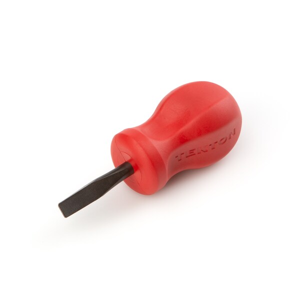 Tekton Stubby 1/4 Inch Slotted Hard-Handle Screwdriver (Black Oxide Blade) - DSS10250
