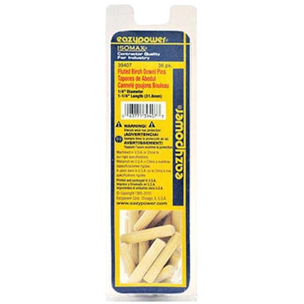 Eazypower Eazypower 39407 0.25 x 1.25 in. Fluted Dowel Pin; 36 Pack - 132260
