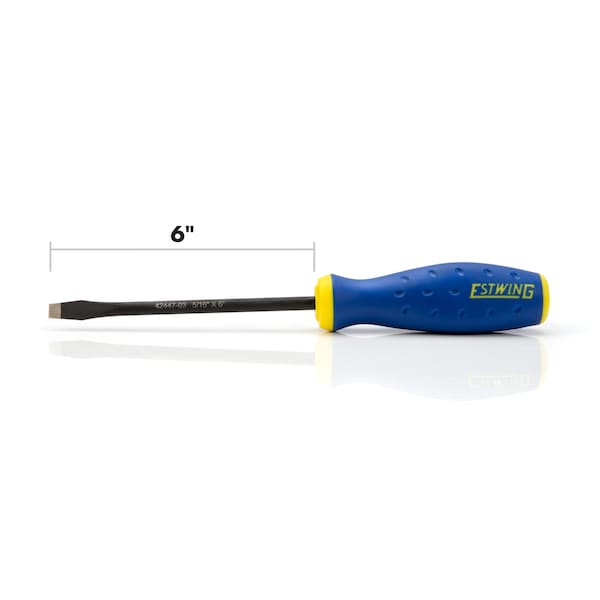 Estwing 5/16" x 6" Slotted Magnetic Diamond Tip Screwdriver with Ergonomic Handle - 42447-03