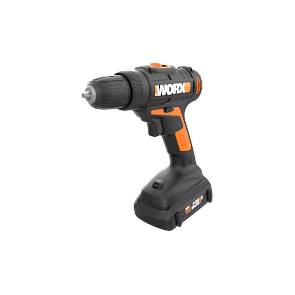 Worx Worx 0.37 in. 1450 RPM 20BV Brushed Cordless Drill & Driver Kit - WO7817