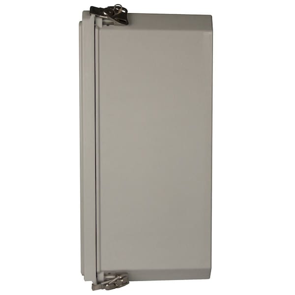Wiegmann Fiberglass Electrical Enclosures, 10 in H, 6 in D, 8 in W, NEMA 4X, Hinged - HW-100806CHTLW