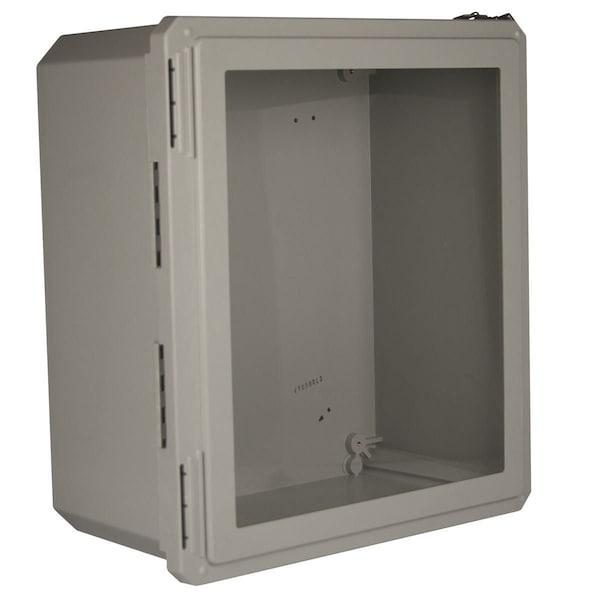 Wiegmann Fiberglass Electrical Enclosures, 10 in H, 6 in D, 8 in W, NEMA 4X, Hinged - HW-100806CHTLW