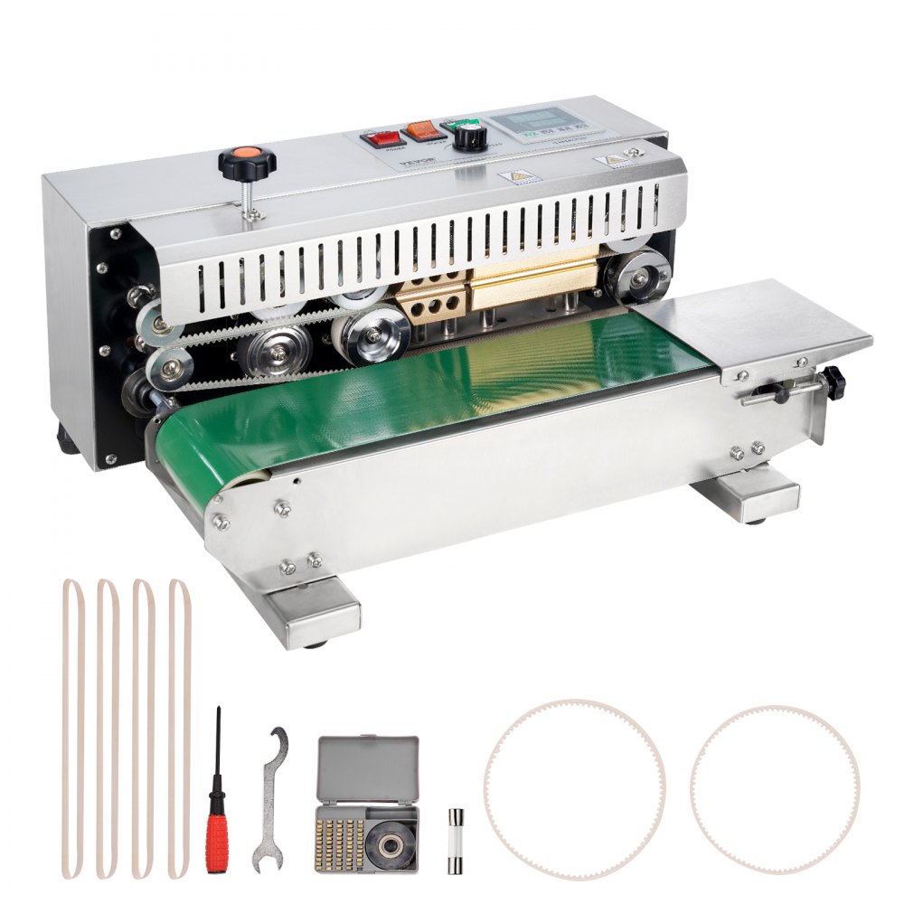 VEVOR Continuous Bag Band Sealing Machine Horizontal Band Sealer Stainless Steel - WSLXFKJTBPQBKOFHTV1