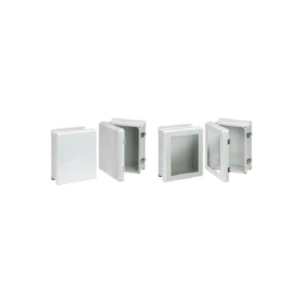 Pentair Equipment Protection Fiberglass Electrical Enclosures, 7.71 in H, 4.05 in D, 5.72 in W, NEMA 4X, Hinged - HJ806HWPL1LG