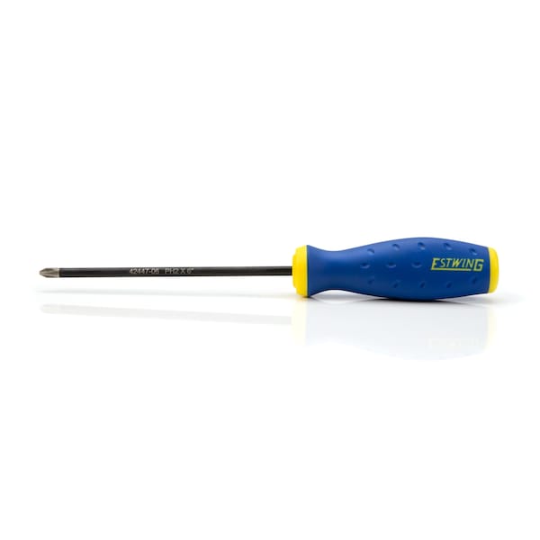 Estwing PH2 x 6" Philips Magnetic Diamond Tip Screwdriver with Ergonomic Handle - 42447-06