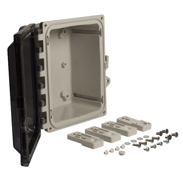 Wiegmann Polycarbonate Electrical Enclosures, 24 in H, 10 in D, 24 in W, NEMA 4X, Hinged - HW-PCC242410CHQR