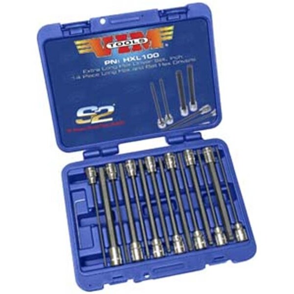 Vim Durston Vim Durston VMHXL100 14 Pieces SAE XL Hex Bit Set Ball and Straight Ends - VMHXL100