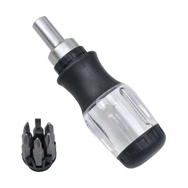 Home Plus Home Plus XD14020 6 in 1 Stubby Ratcheting MultiBit Screwdriver - pack of 6 - 9299561