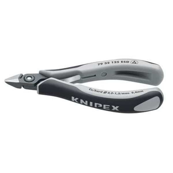 Knipex 5 in 79 Precision Diagonal Cutting Plier Standard Cut Pointed Nose Uninsulated - 79 32 125 ESD