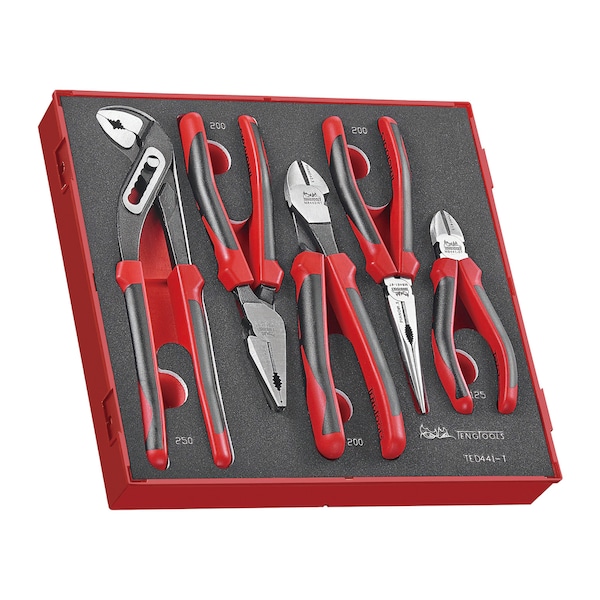 Teng Tools TED441-T 5 Piece Plier Set in EVA Foam Tray - TED441-T
