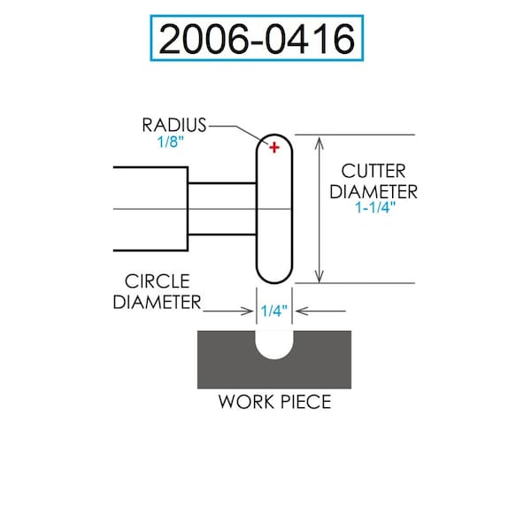 Hhip 1/8 X 1-1/4 X 3/4 High Speed Steel Convex Cutter - 2006-0416
