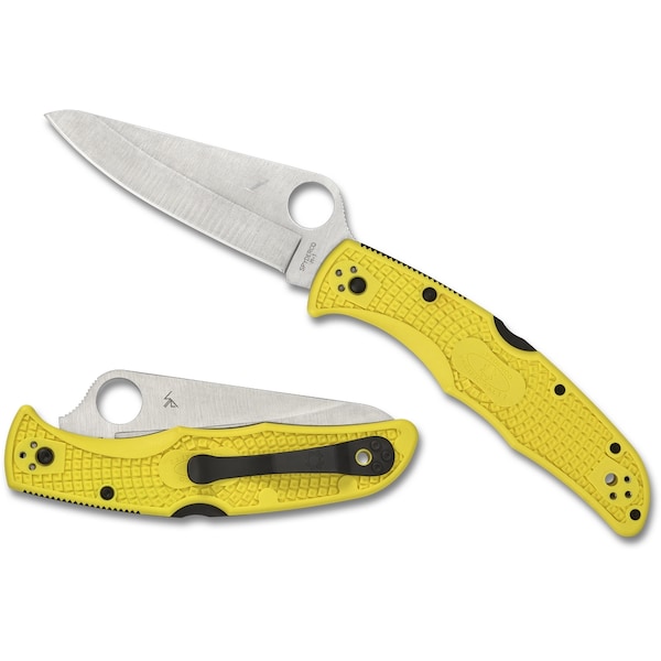 Spyderco 2024 Spyderco, Reveal V5, Pacific Salt 2, Plain Edge, Yellow Frn - SPY-C91PYL2