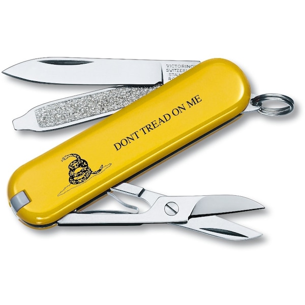 Swiss Army Brands Victorinox 53076 Classic Sd - Gadsden Flag Yellow DonT Tread On Me 58Mm - VIC-0.6221R9-X16