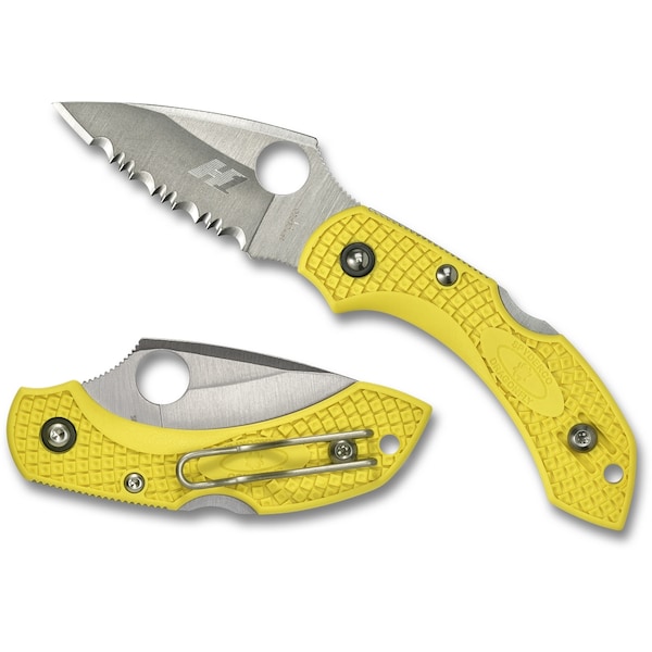 Spyderco 2024 Spyderco Dragonfly 2 Salt Lightweight Yellow H1 Serrated - SPY-C28SYL2