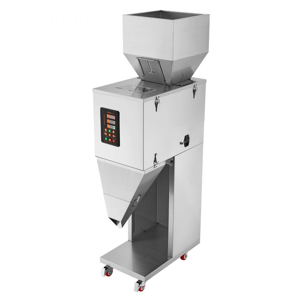 VEVOR Particle Filling Machine, 0.022-2.2 lbs/10-1000g, Automatic Filler Machine with Foot Pedal, Stainless Steel Weighing Filling Machine, Weigh Filler for Beans Seeds Grains Tea Granular Packing - LDSKLFZJBZD15EGL0V1