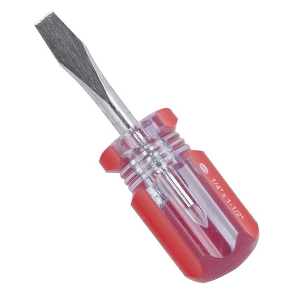 Vulcan Screwdriver, 1/4 in Drive, Slotted Drive, 3-1/4 in OAL, 1-1/2 in L Shank, Plastic Handle - TB-SD03