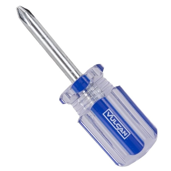 Vulcan Screwdriver, #2 Drive, Phillips Drive, 3-1/4 in OAL, 1-1/2 in L Shank, Plastic Handle - TB-SD08