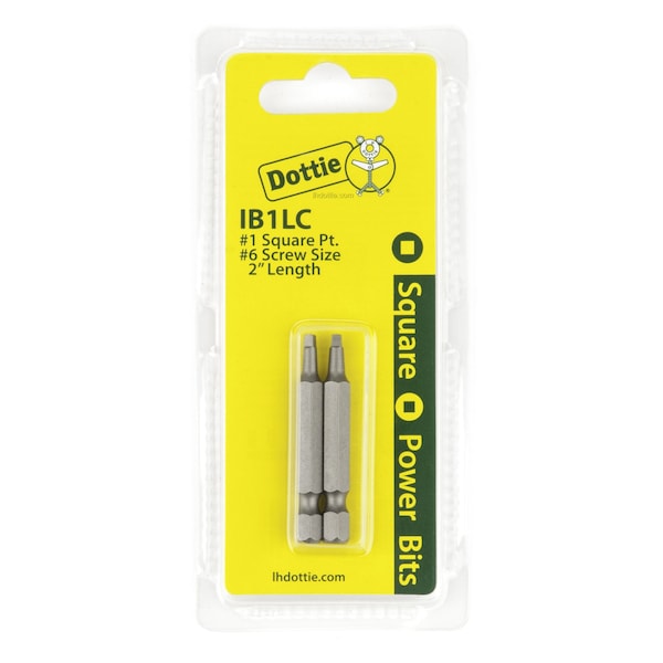 L.H. Dottie L.H. Dottie #1 x 2'' Square Drive Power Bit (Carded) - IB1LC