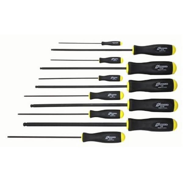 Bondhus 0.07-0.38 in. Ball Driver Screwdrivers - Set of 11 - BHS-10737