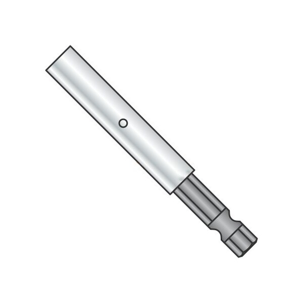 Newport Fasteners 2 7/8 X 1/4 Magnetic C Ring Hex Insert Bit Holder/Hex Size: 1/4"/Length 2 7/8"/Shank: 1/4" , 10PK - 907933
