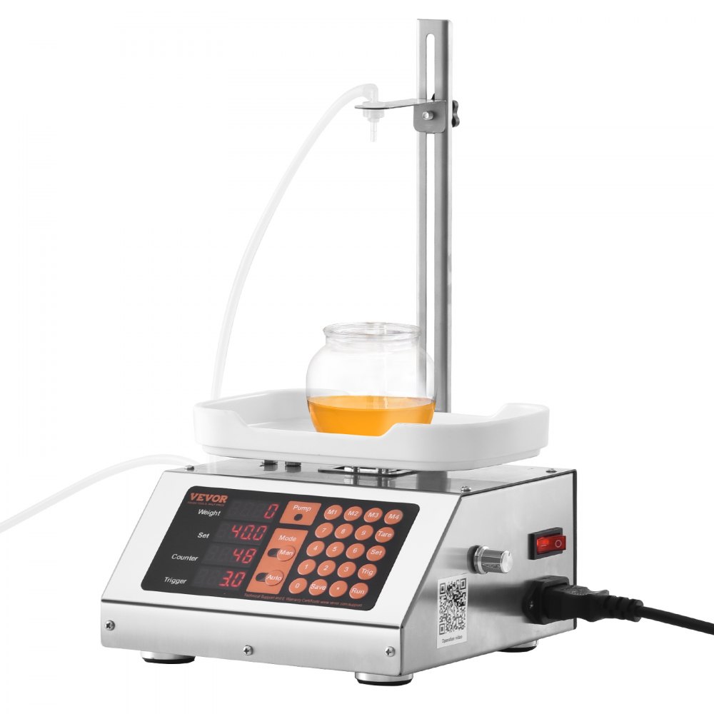 VEVOR Liquid Filling Machine, 5-50 g Weighing Capacity, Automatic Bottle Filler Machine, Bottling Machine Peristaltic Pump Digital Control for Milk, Water, Wine, Beverage, Soy Sauce (Single Nozzle) - WSDBGYGZJ90MEGW9PV1