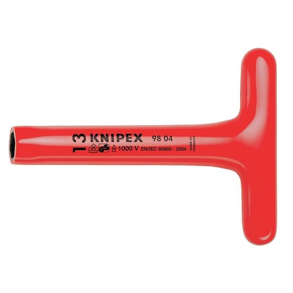 Knipex Nut Driver, 10.0mm, Hollow, Tee, Ins, 8 in. - 98 04 10