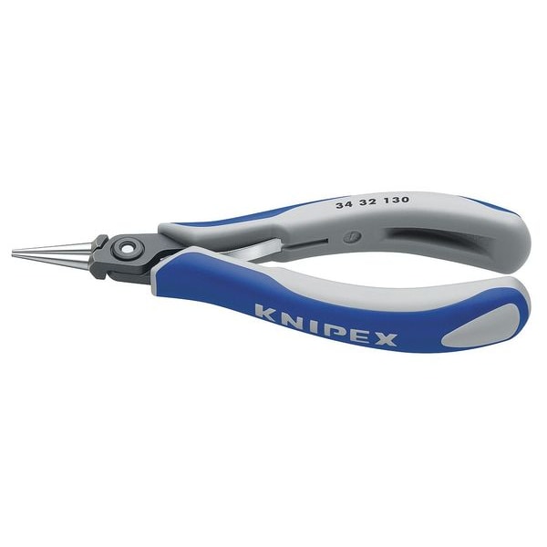 Knipex 5-1/4" Precision Electronics Gripping Pliers w/ Round, Pointed Jaw, Ergonomic Grip - 34 32 130