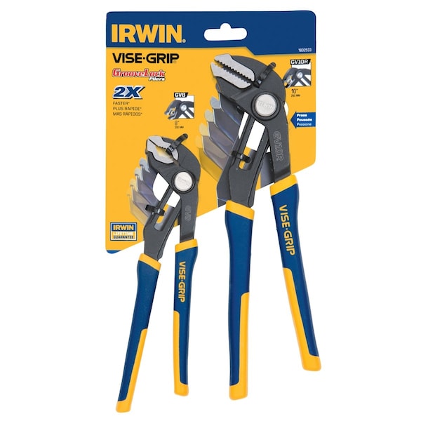 Irwin 2 Piece Pliers Set Anti-Pinch, Non-Slip Handle - 1802533