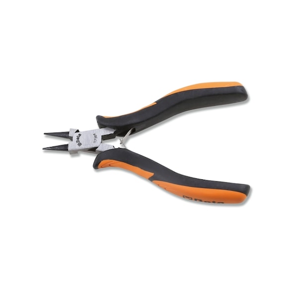 Beta 1173BM Round Short Nose Pliers, Bi-Material Handles, OAL 125mm - 011730101