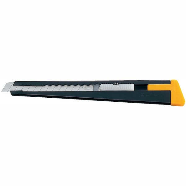 Olfa Metal Body Slide Mechanism Utility Knife w/ Blade Snapper - Black/Yellow - 5001**