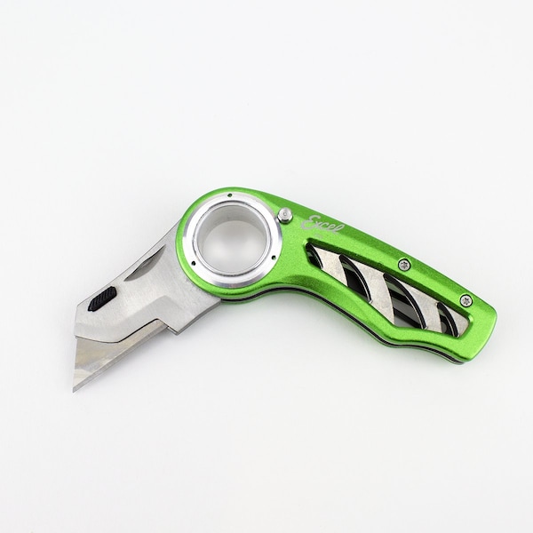 Excel Blades K60 Revo Utility Knife, Folding Knife with Clip Box Knife, Green 6pk - 16064