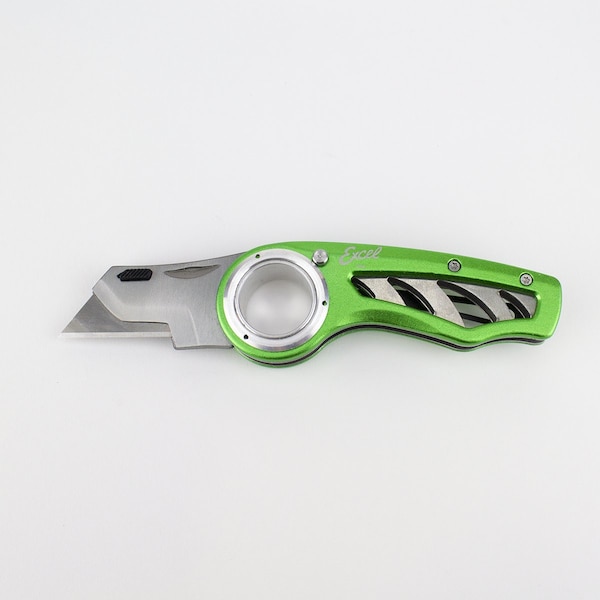 Excel Blades K60 Revo Utility Knife, Folding Knife with Clip Box Knife, Green 6pk - 16064