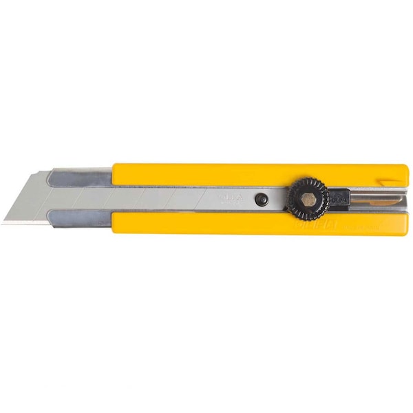 Olfa Rubber Inset Grip Ratchet-Lock Utility Knife - Yellow - 5006