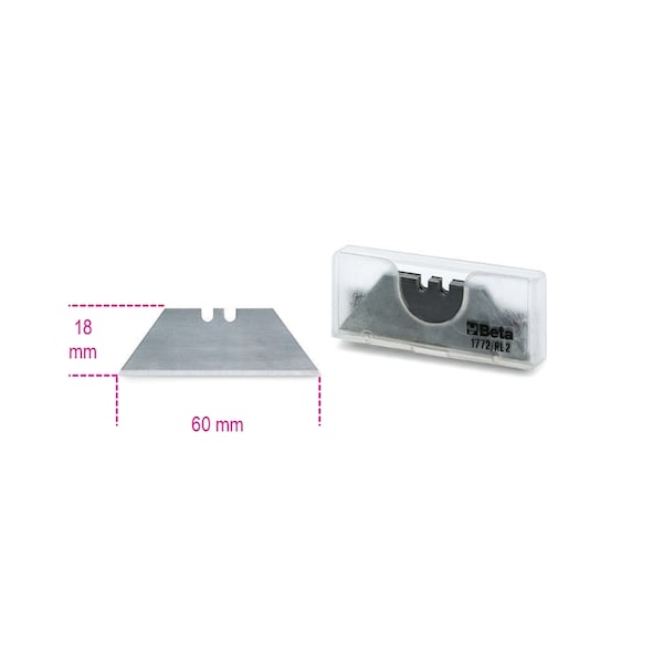 Beta 1772RL 10 Replacement Blades, Utility Knives, 1772H, 1772M, 1772R, 1774,1777BMT, 1777T - 017720017