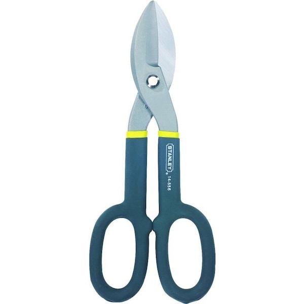 Stanley Tinner Snip, 10 in OAL, 2 in L Cut, Straight Cut, Alloy Steel Blade, BlackYellow Handle - FMHT73571/14-556