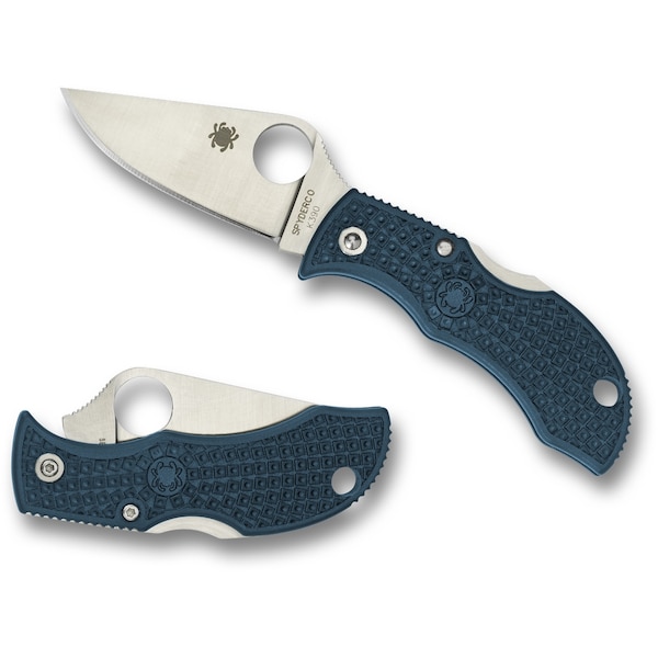 Spyderco 2024 Spyderco, Reveal V5, Manbug , Plain Edge, Blue Frn Handles - SPY-MFPK390