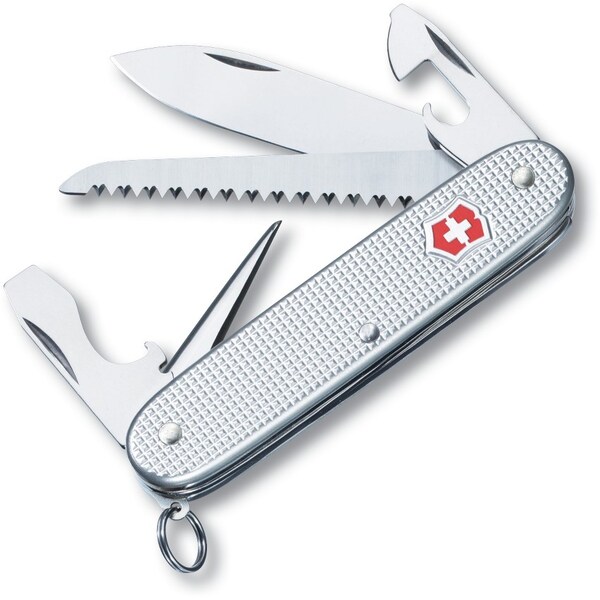 Swiss Army Brands 2024 Victorinox 53964 Farmer Silver Alox, Ribbed 93Mm - VIC-0.8241.26-X2