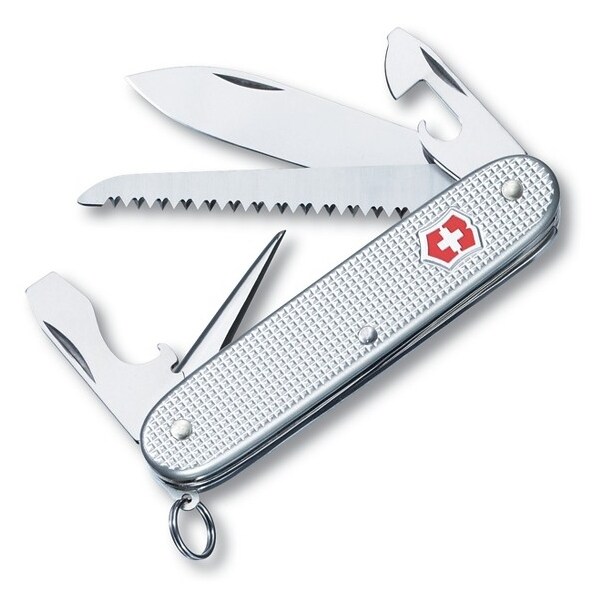 Swiss Army Brands 2024 Victorinox 53964 Farmer Silver Alox, Ribbed 93Mm - VIC-0.8241.26-X2
