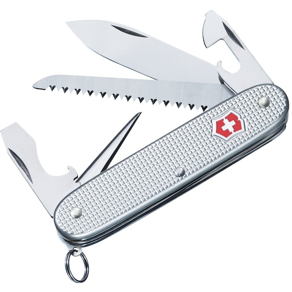 Swiss Army Brands 2024 Victorinox 53964 Farmer Silver Alox, Ribbed 93Mm - VIC-0.8241.26-X2