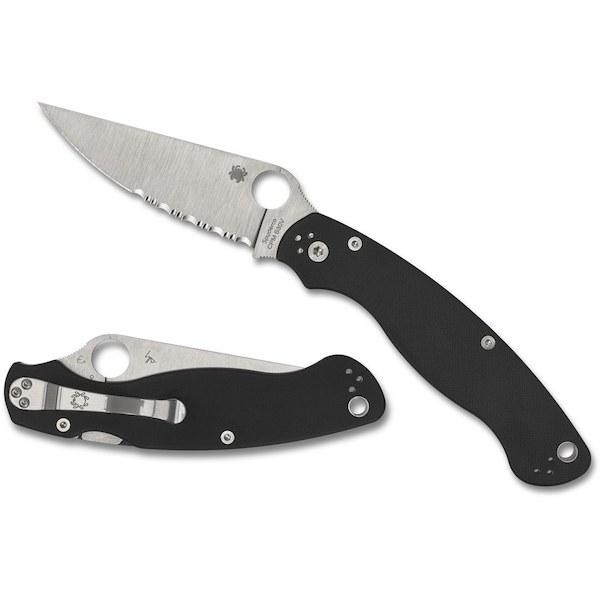 Spyderco 2024 Spyderco Reveal 13 Military 2 Black G-10, Combo Edge - SPY-C36GPS2