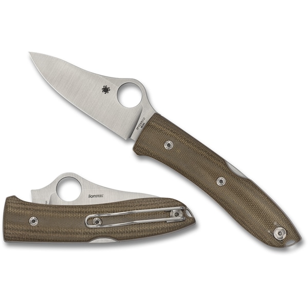 Spyderco 2024 Spyderco, Reveal V5, Spyopera, Brown Canvas Micarta - SPY-C255CMP